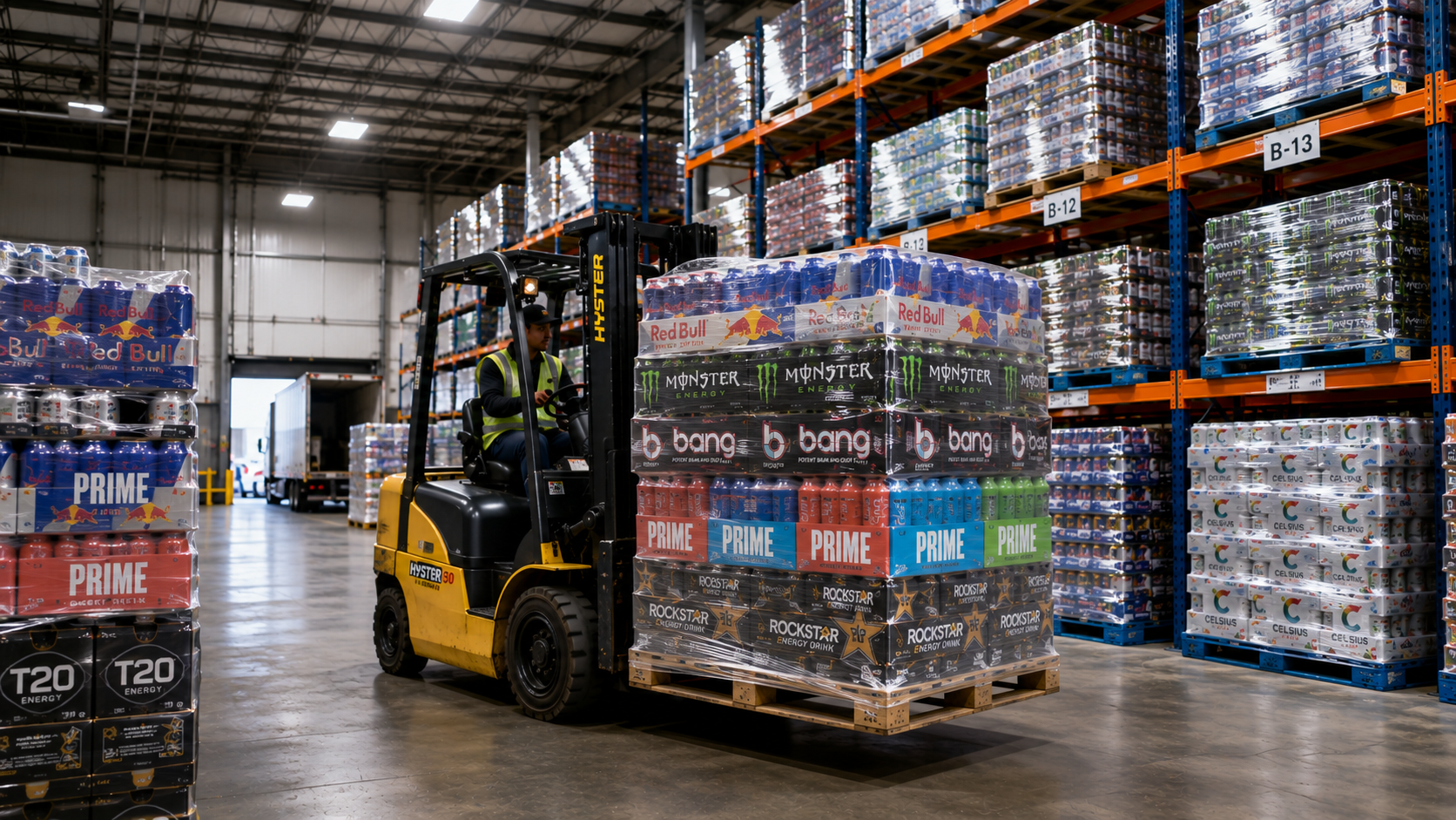 Energy drink pallet orders for wholesale supply