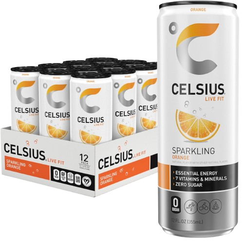 CELSIUS Sparkling Orange 12 oz can for wholesale supply