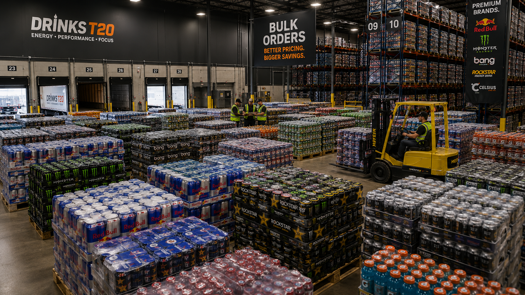 Bulk energy drink cases for wholesale buyers