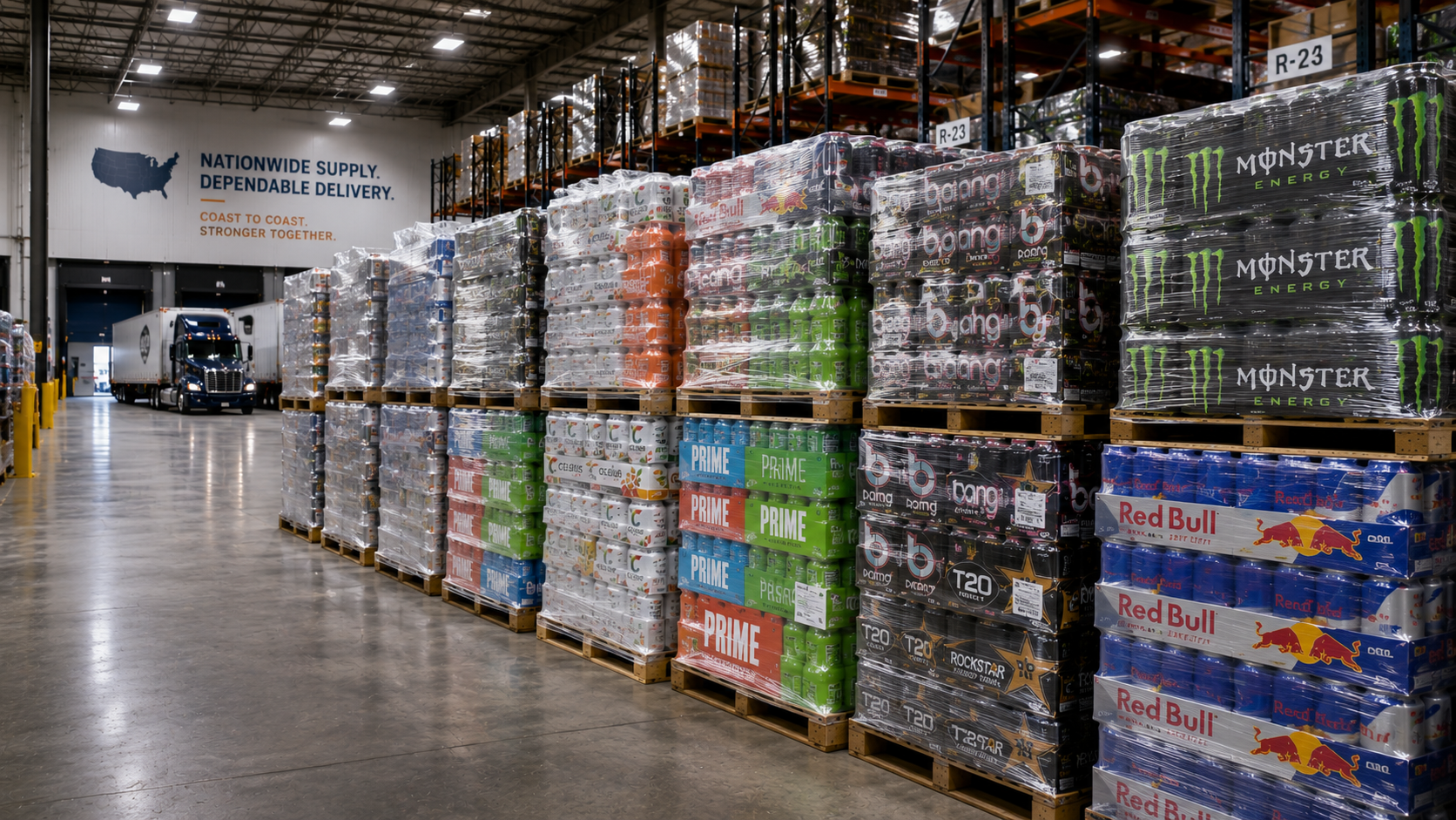 Bulk energy drink orders for businesses and retailers