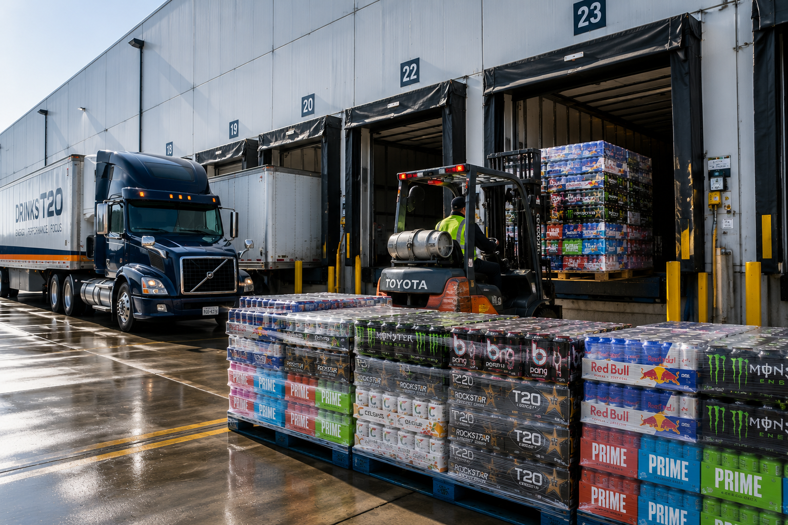 Truckload energy drink supply for high-volume buyers