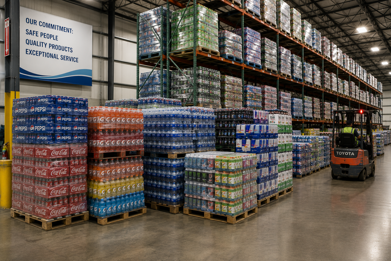 Pallet inventory management for wholesale energy drink distribution operations