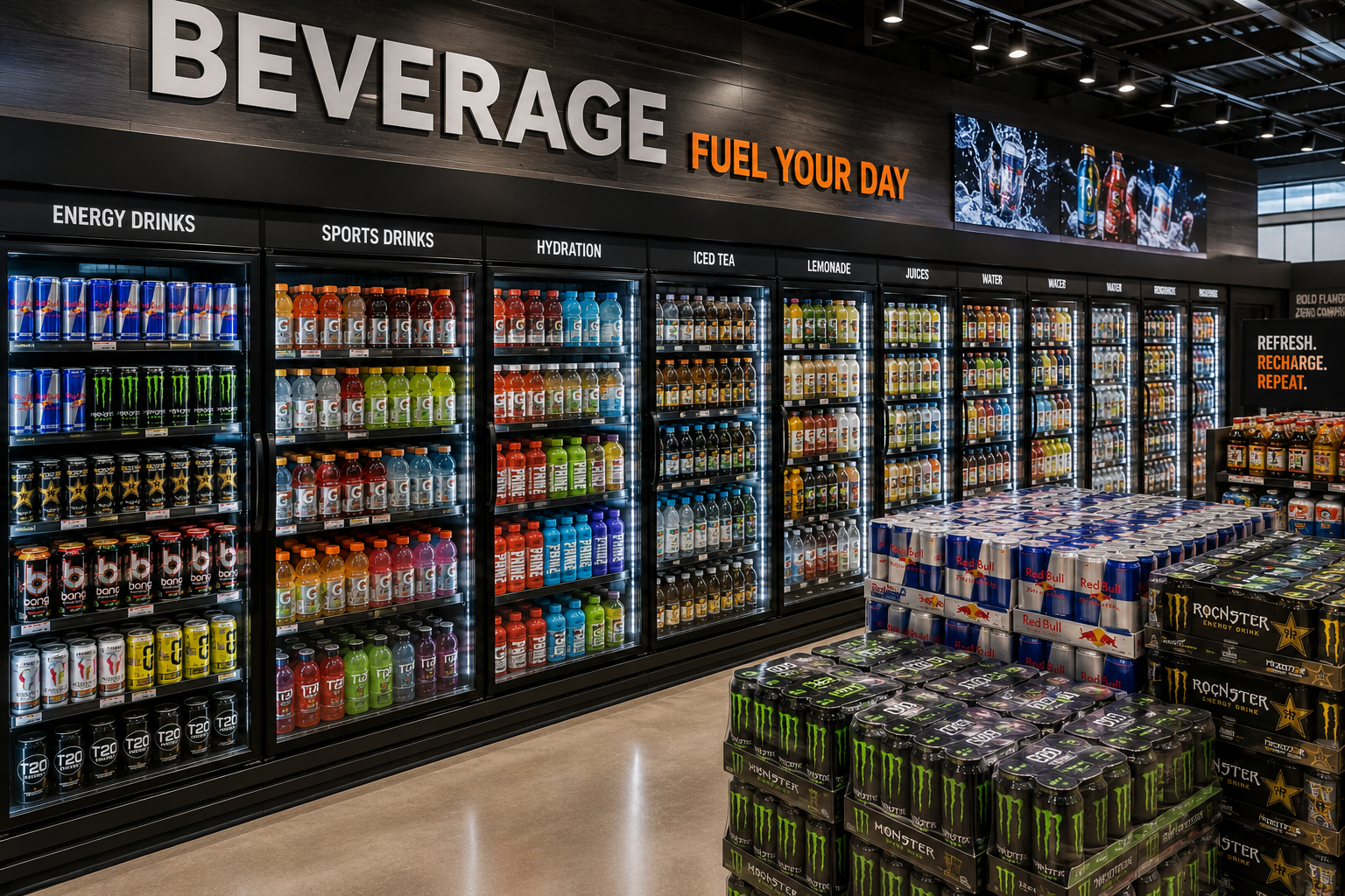 Energy drinks for supermarkets