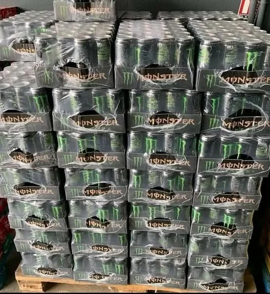 Energy drink pallet orders prepared for wholesale supply