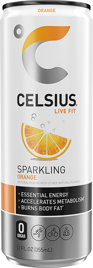 CELSIUS wholesale Sparkling Orange 12 oz can