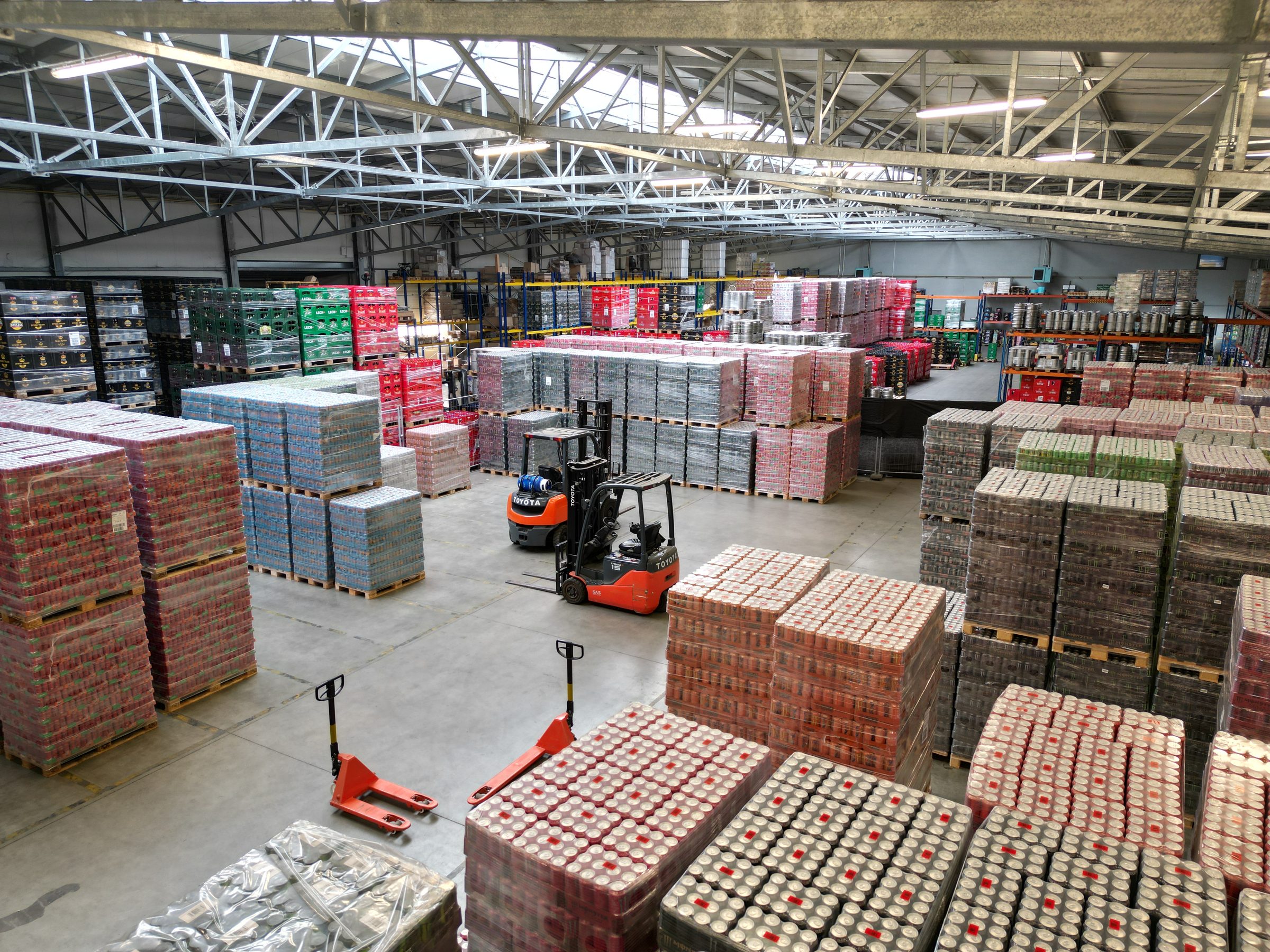 Assorted packaged energy drink products