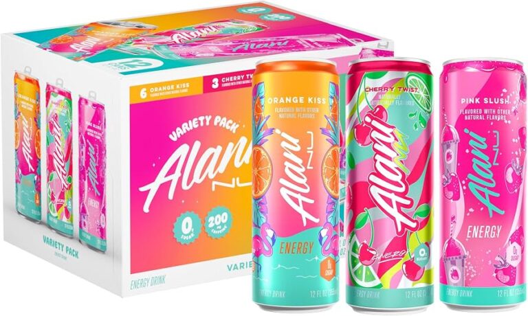 Alani Nu Energy 12 oz variety pack and cans available wholesale from T20